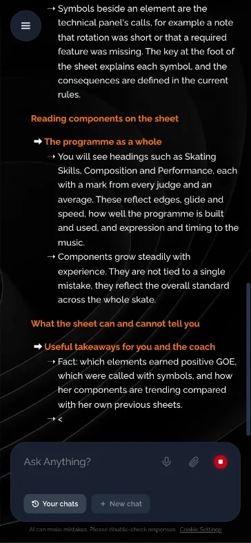 A real answer in the Skating Edition, as it appears on a phone