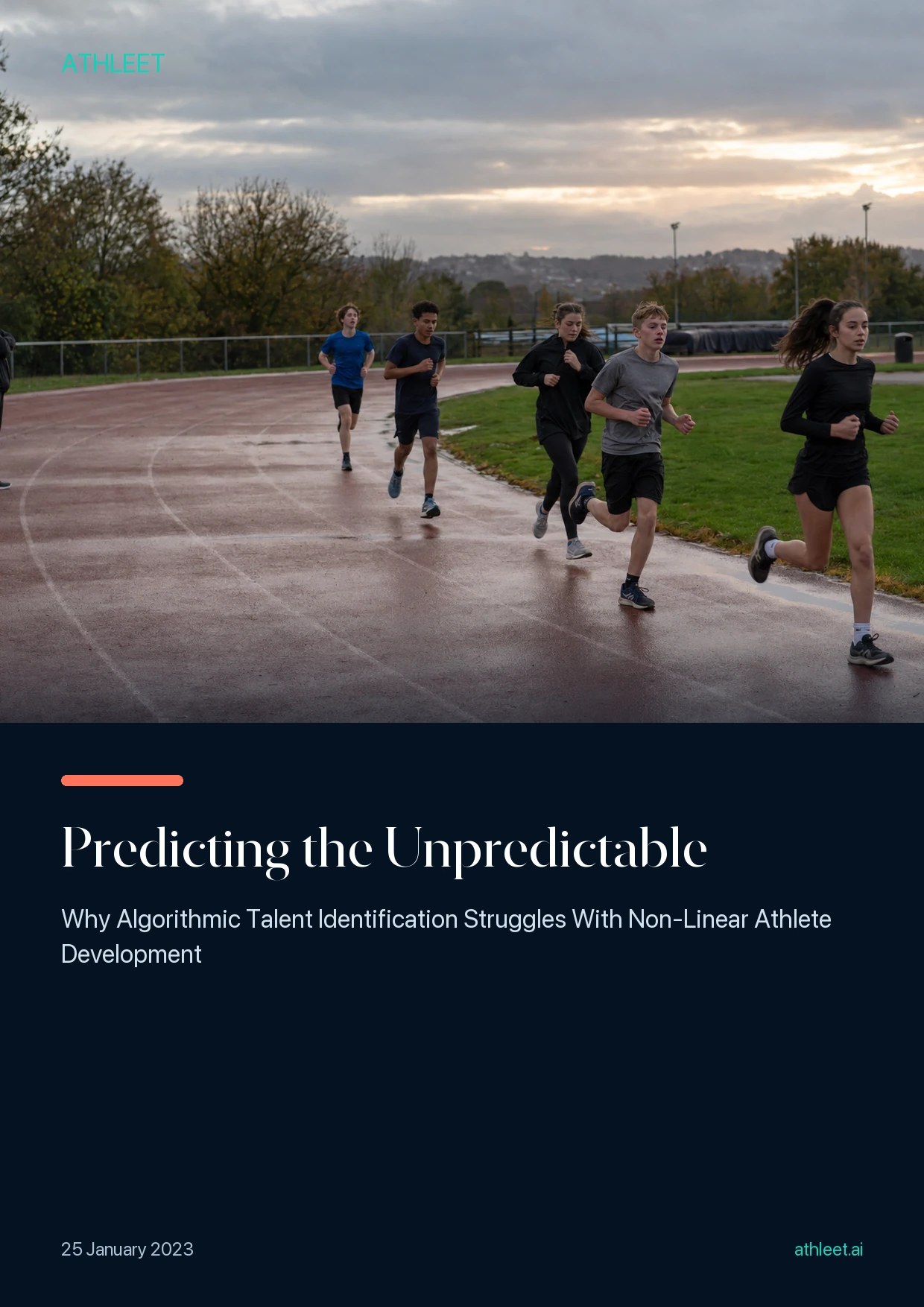 Cover of Predicting the Unpredictable, an Athleet.AI whitepaper