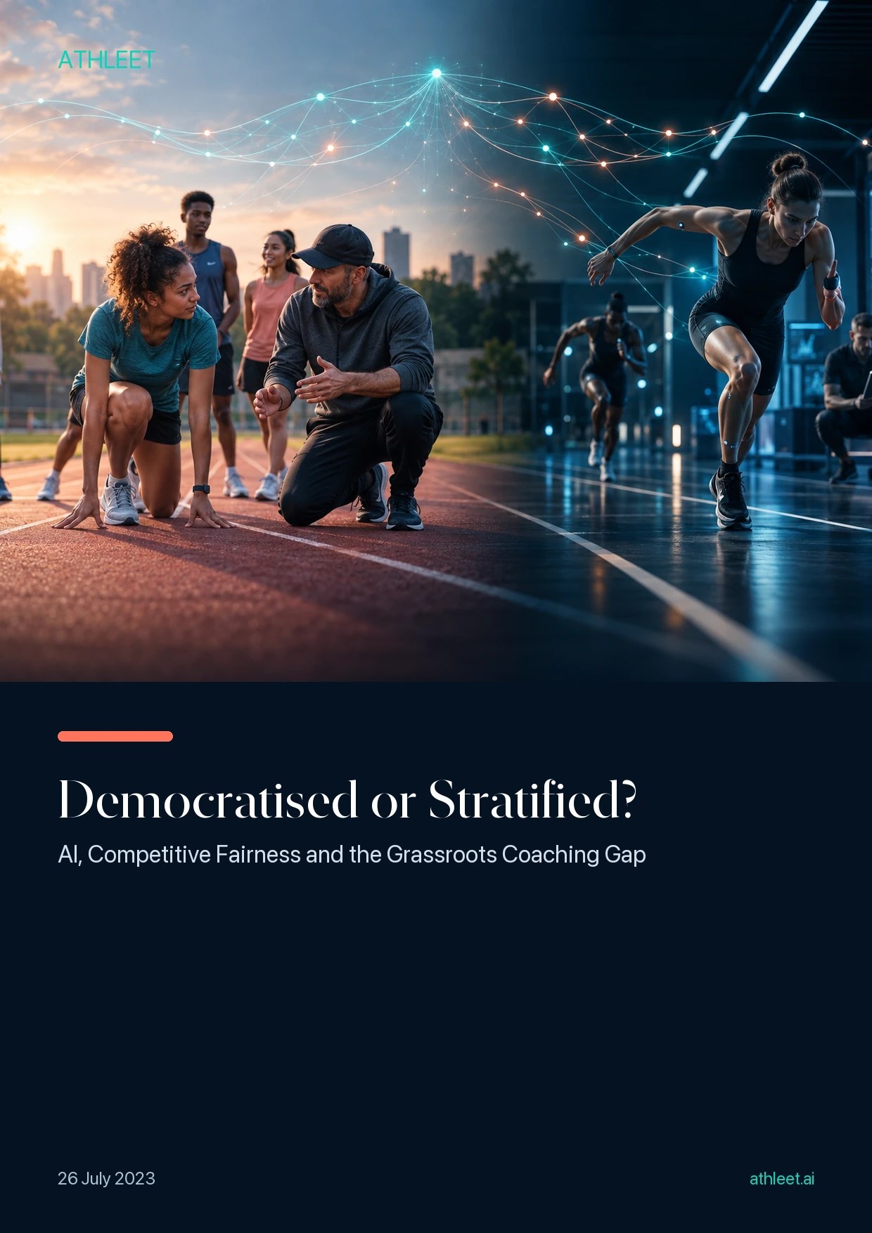 Cover of Democratised or Stratified?, an Athleet.AI whitepaper